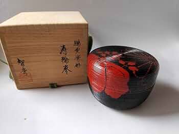 茶道具　越前塗　中林香雪　鵬雲斎好　寿輪　棗　共箱　C　R6130 茶道具 越前塗 中林香雪 鵬雲斎好 寿輪 棗 共箱 C R6130